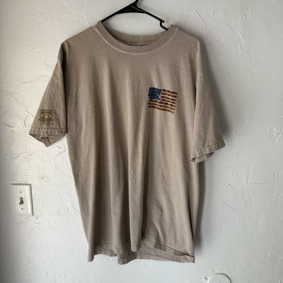 Crazy Shirts Shirt Mens Large Tan Kona Coffee Dyed Flag Graphic Short Sleeve USA - Picture 2 of 9